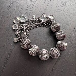 Simply Vera Wang Elegant Silver Beaded Bracelet